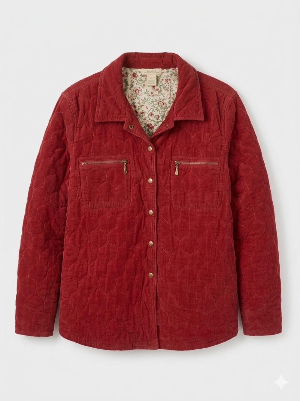 Cotton Ginny Quilted Red Jacket with Floral Lining